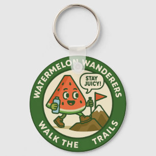 Watermelon Wanderers Walk The Trails Keychain