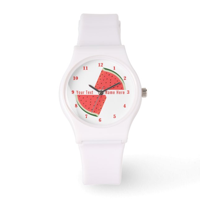 Watermelon Watch with Custom Text (Front)