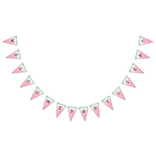 Watermelon Watercolor Bunting Flags