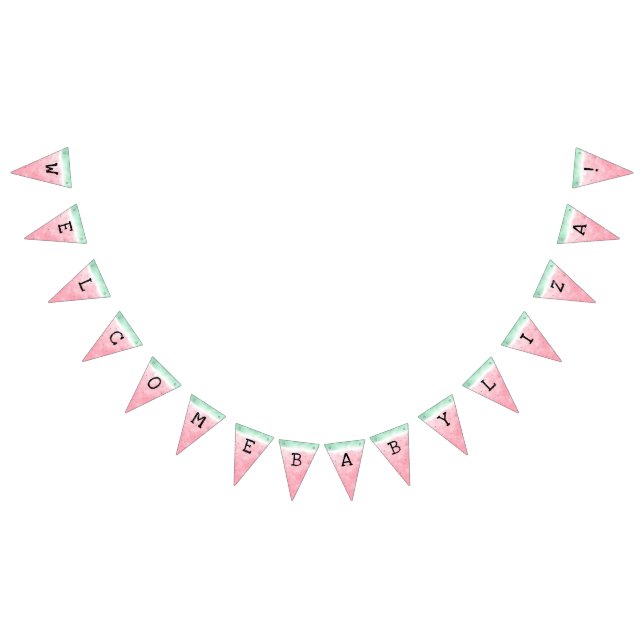 Watermelon Watercolor Bunting Flags (All)