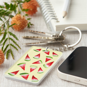 Watermelon watercolor cute fruit keychain