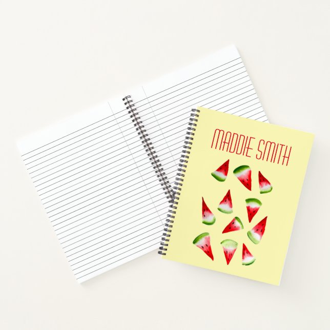 Watermelon watercolor cute fruit notebook (Inside)