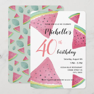 Watermelon Watercolor Hand-painted Invitation