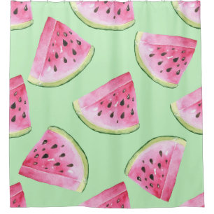 Watermelon watercolor, seamless summer pattern.
