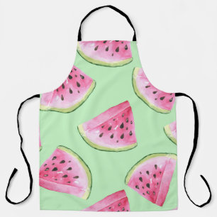 Watermelon watercolor, seamless summer pattern. apron