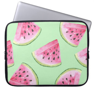 Watermelon watercolor, seamless summer pattern. laptop sleeve