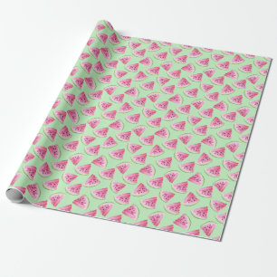 Watermelon watercolor, seamless summer pattern. wrapping paper