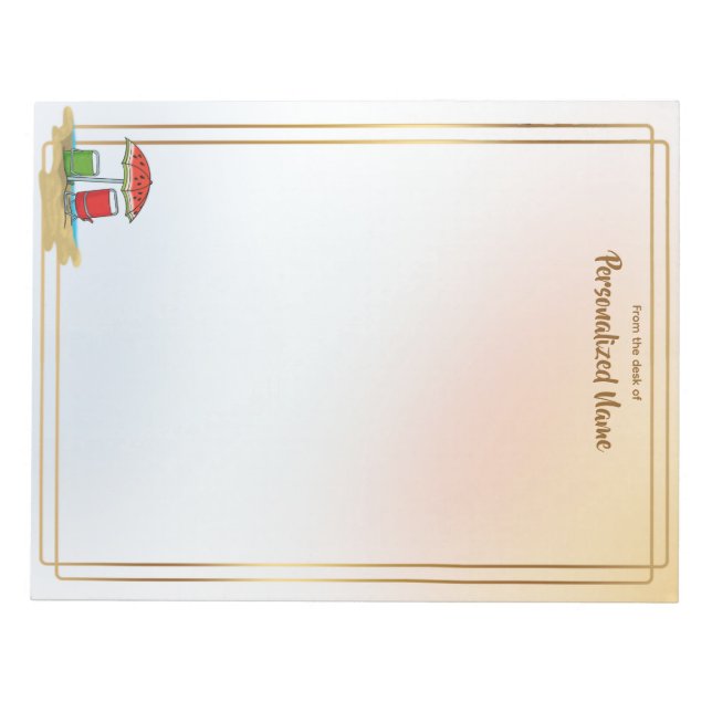 Watermelon Waves Unlined Notepad (Front)