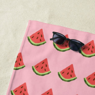 Watermelon Wedges Beach Towel (Pink, Red & Green)