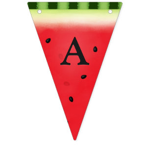Watermelon Wedges Custom Lettering Bunting Flags