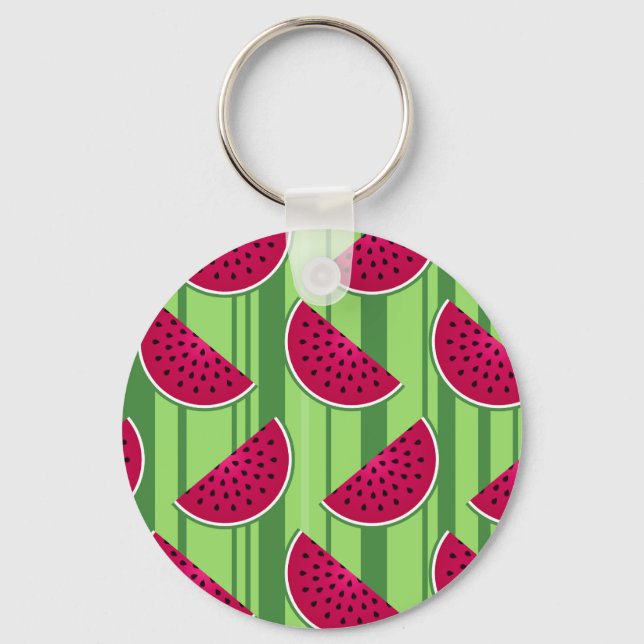 Watermelon Wedges Pattern Keychain (Front)