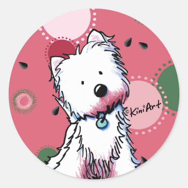 Watermelon Westie Stickers (Front)