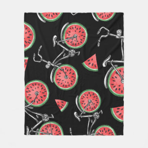 Watermelon wheel bicycles, summer pattern. fleece blanket
