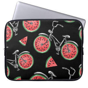 Watermelon wheel bicycles, summer pattern. laptop sleeve