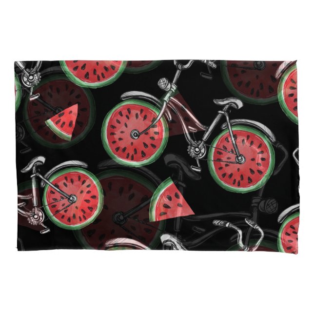 Watermelon wheel bicycles, summer pattern. pillowcase (Front)