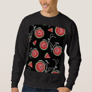 Watermelon wheel bicycles, summer pattern. sweatshirt