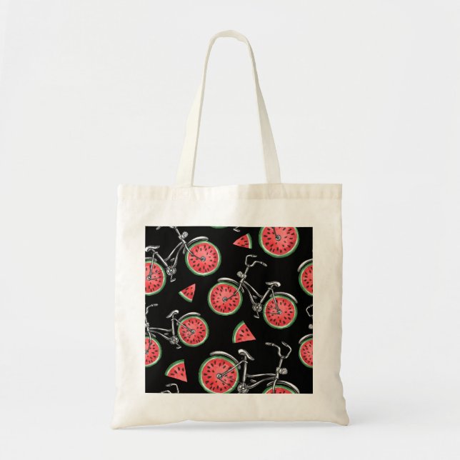 Watermelon wheel bicycles, summer pattern. tote bag (Front)