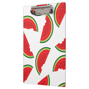Watermelon With A Bite Missing On White Background Clipboard
