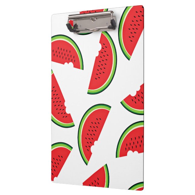Watermelon With A Bite Missing On White Background Clipboard (Left)