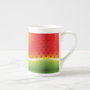 Watermelon with Seeds Background   Bone China Mug