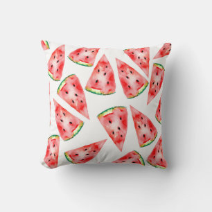 Watermelon with seeds trendy watercolour design. throw pillow