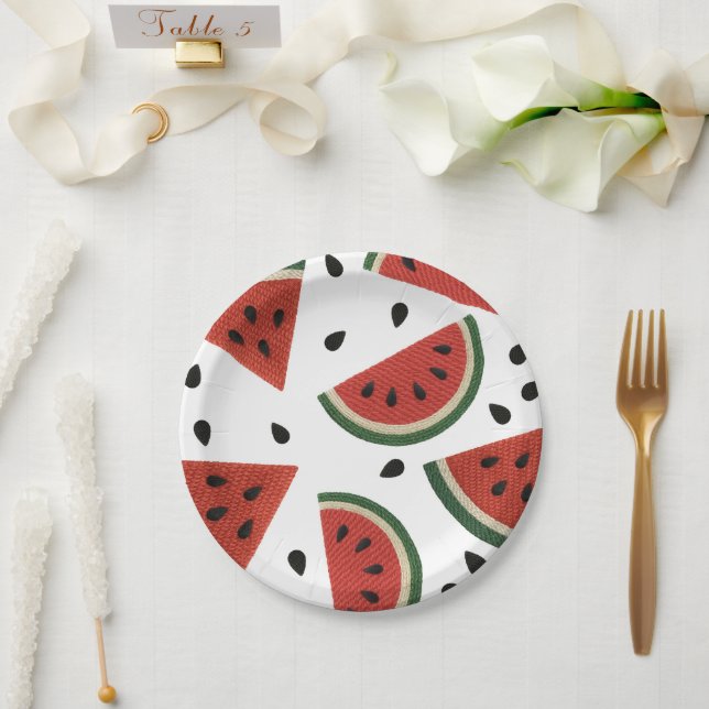 Watermelon Yarn Any Way You Slice it Party  Paper Plate (Wedding)