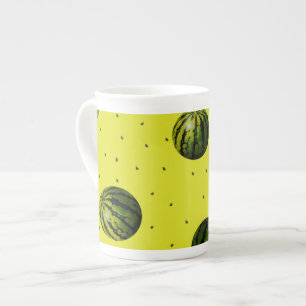 watermelon yellow with seeds bone china mug