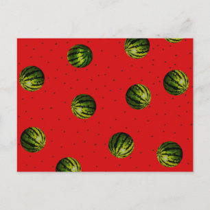 watermelons and seeds postcard