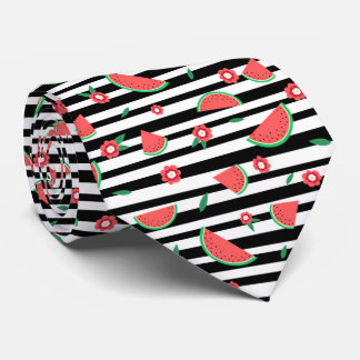 Watermelons and stripes tie