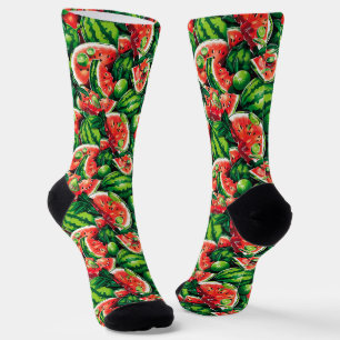 Watermelons, lime, watermelon leaves, small lime f socks