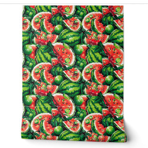 Watermelons, lime, watermelon leaves, small lime f wallpaper