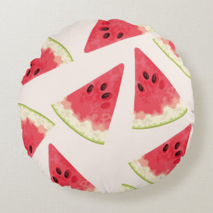 Watermelons: Seamless Summery Sweetness. Round Pillow