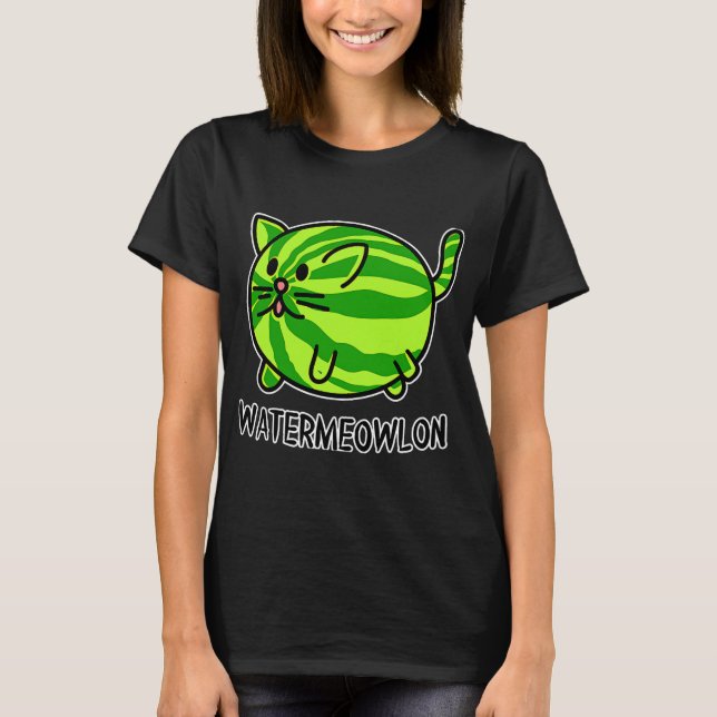 Watermeowlon Cute Funny Cat Adorable T-Shirt (Front)