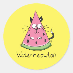 Watermeowlon Watermelon Cat Funny Stickers