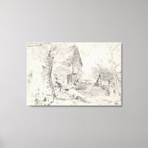 Watermill at Newbury (pencil) Canvas Print