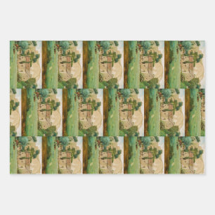 Watermill at the Foot of a Mountain Wrapping Paper Sheet