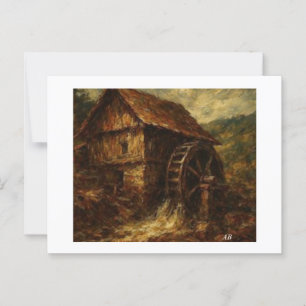 Watermill by the Stream, Postcard
