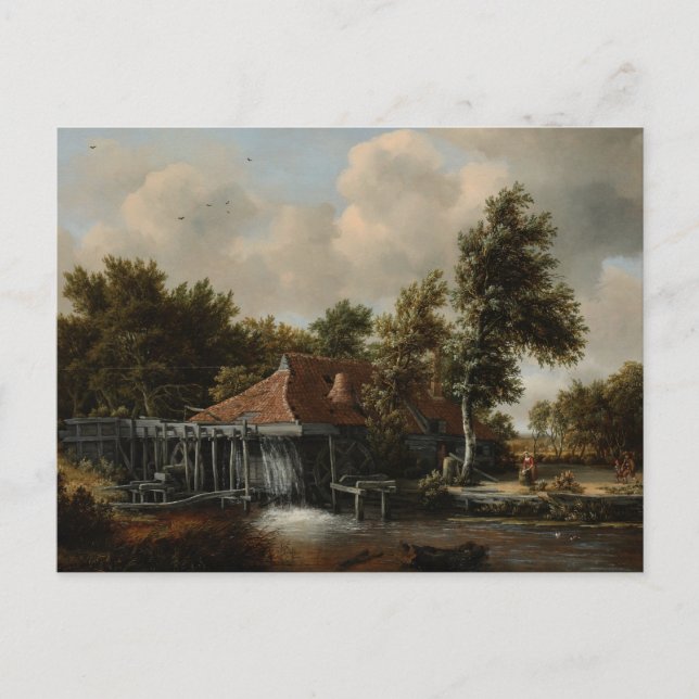 Watermill Holland Meindert Hobbema Postcard (Front)