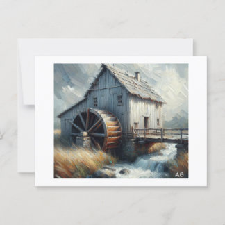 Watermill,  postcard
