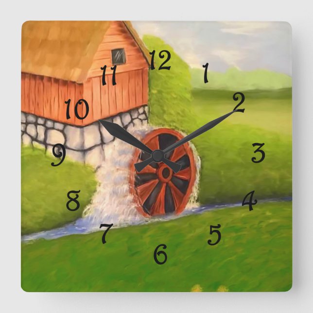 Watermill Square Wall Clock (Front)