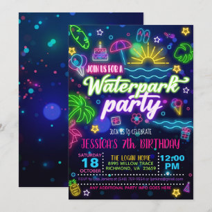 Waterpark Invitation de fête d'anniversaire