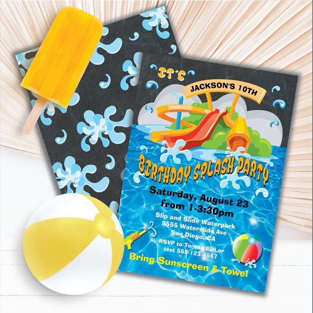 Waterpark Watertoboggan Pool Invitation (Créateur téléchargé)