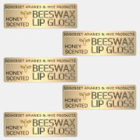 Waterproof Beeswax Lip Gloss Label with Gold Bee