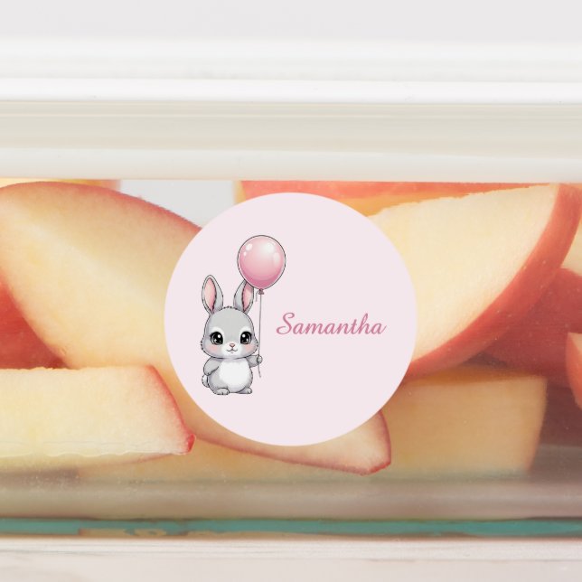 Waterproof Bunny Name Sticker Label (Apposé)
