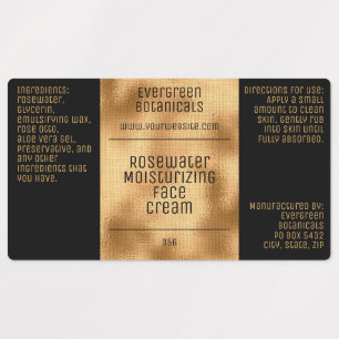 waterproof cosmetics soap label  - black and gold 
