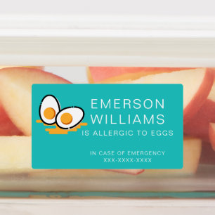 Waterproof Egg Allergy Alert Child Name