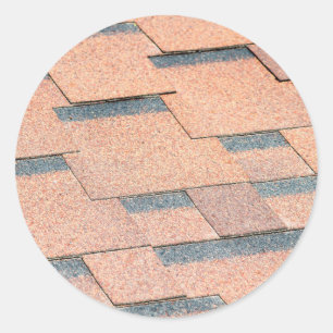 Waterproof fragment of a covering of a roof classic round sticker