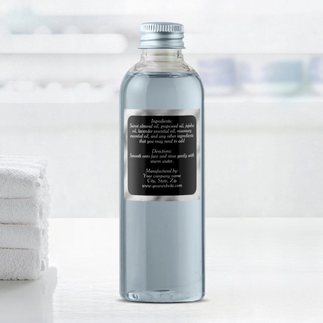 waterproof ingredients label black silver square 2 (Creator Uploaded)