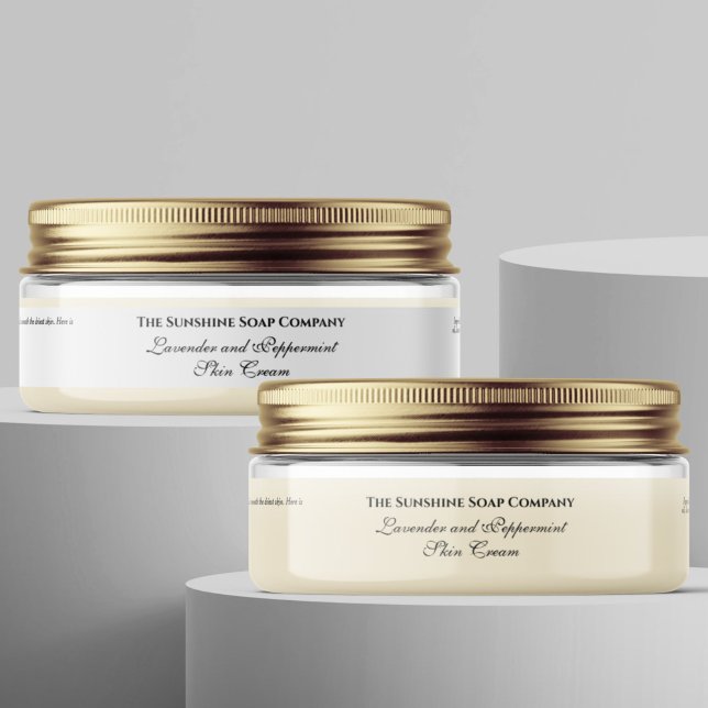 Waterproof low profile cosmetics jar label - white (Creator Uploaded)