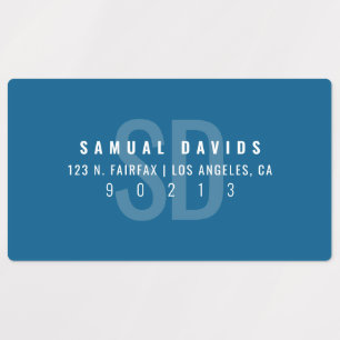 Waterproof Modern Bold Blue Address